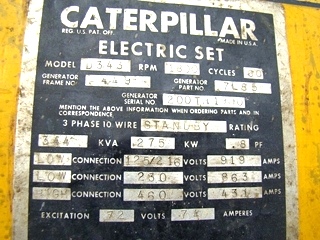 CATERPILLAR STAND BY DIESEL GENERATOR 230 KW FOR SALE 