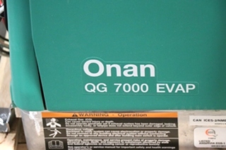 CUMMINS ONAN QG 7000 EVAP RV/MOTORHOME GENERATOR FOR SALE