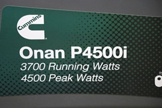 CUMMINS ONAN P4500I DIGITAL INVERTER GASOLINE PORTABLE GENERATOR FOR SALE